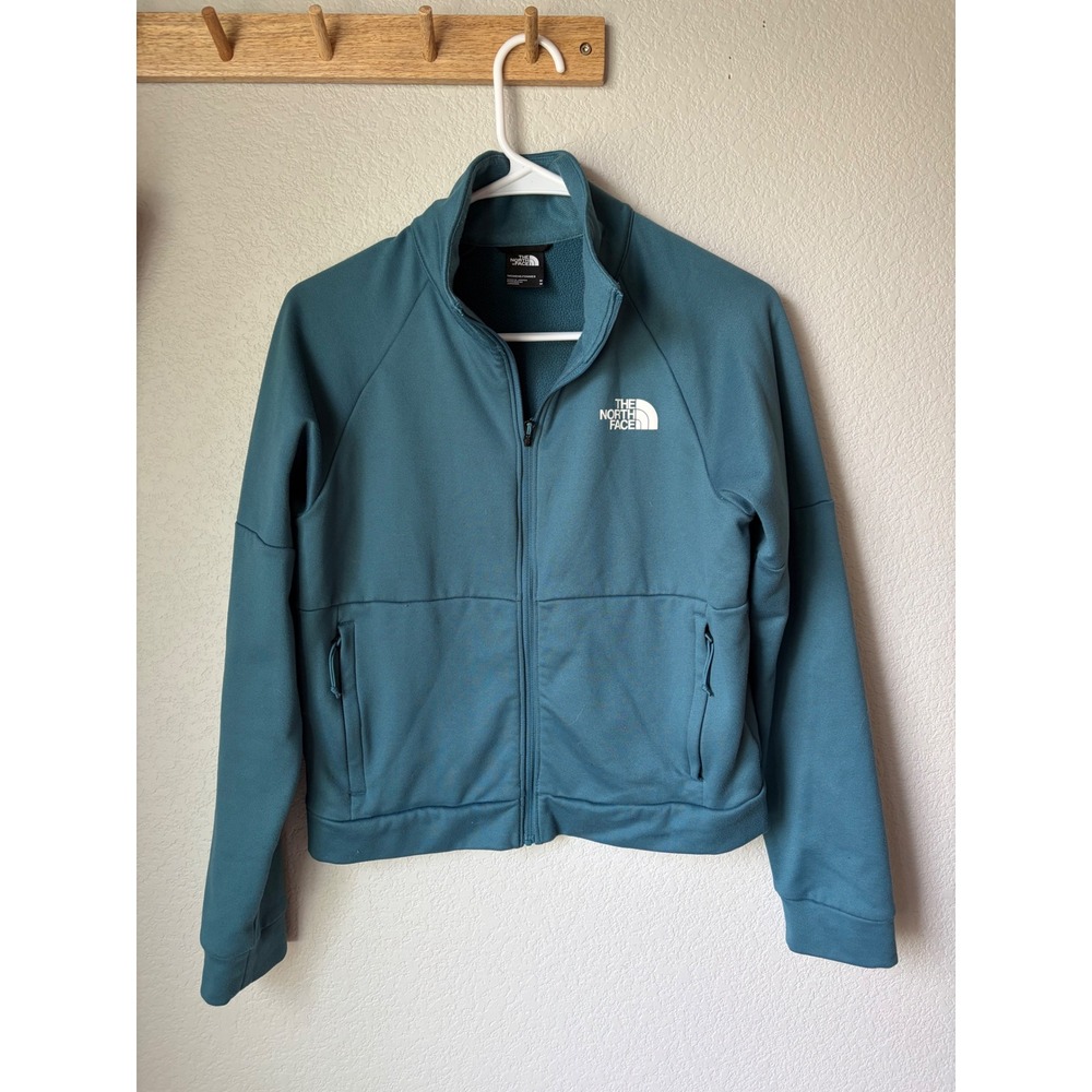 The North Face Full Zip Fleece Jacket Teal Blue Mock Neck